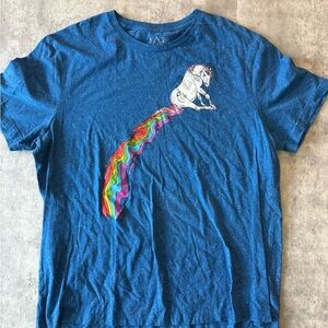 Blue Unicorn Graphic t shirt casual funny tee womens 2xl